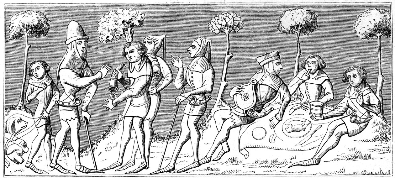 Una battuta di caccia si riunisce, 1849 da Unbekannt