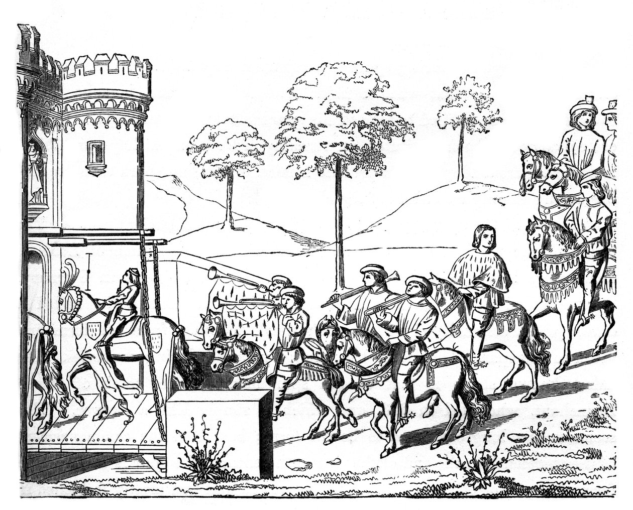 Un cavaliere che entra nelle liste, c1460-1465, 1870 da Unbekannt