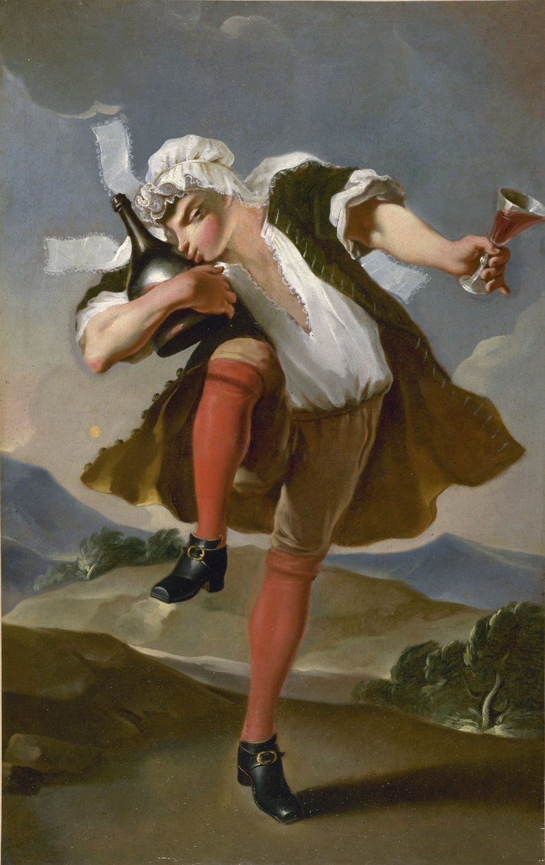 A la bonne bouteille. Insegna di un mercante di vino, tra il 1780 e il 1800 da Unbekannt