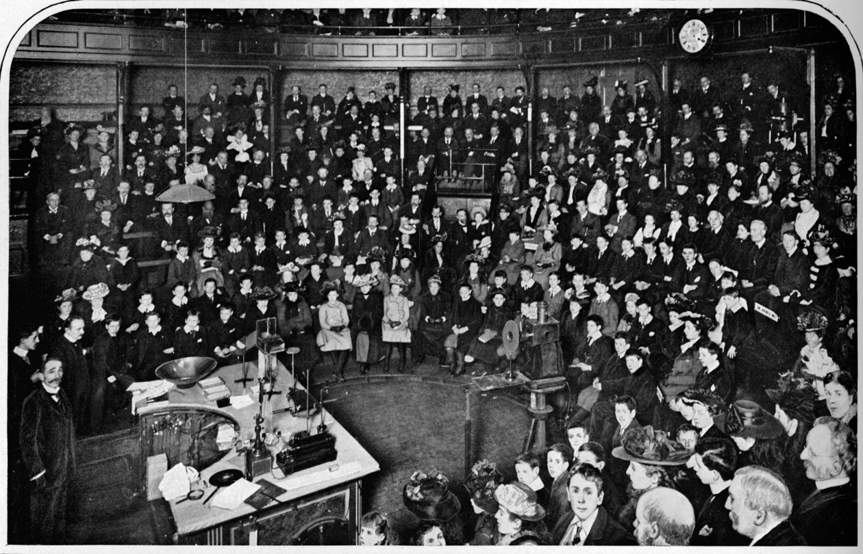 Una lezione alla Royal Institution, Londra, c1903 da Unbekannt
