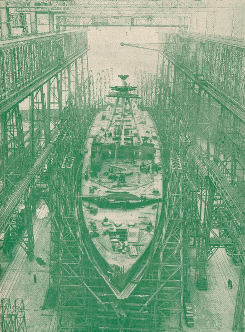 Un incrociatore leggero in costruzione, c1917 1919 da Unbekannt