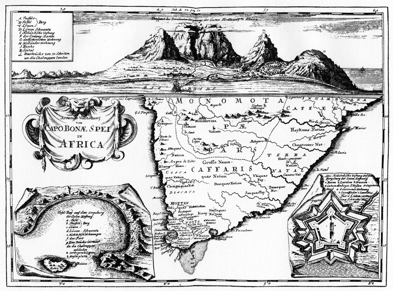 Mappa del Capo di Buona Speranza, Sudafrica, 1719 1931 da Unbekannt