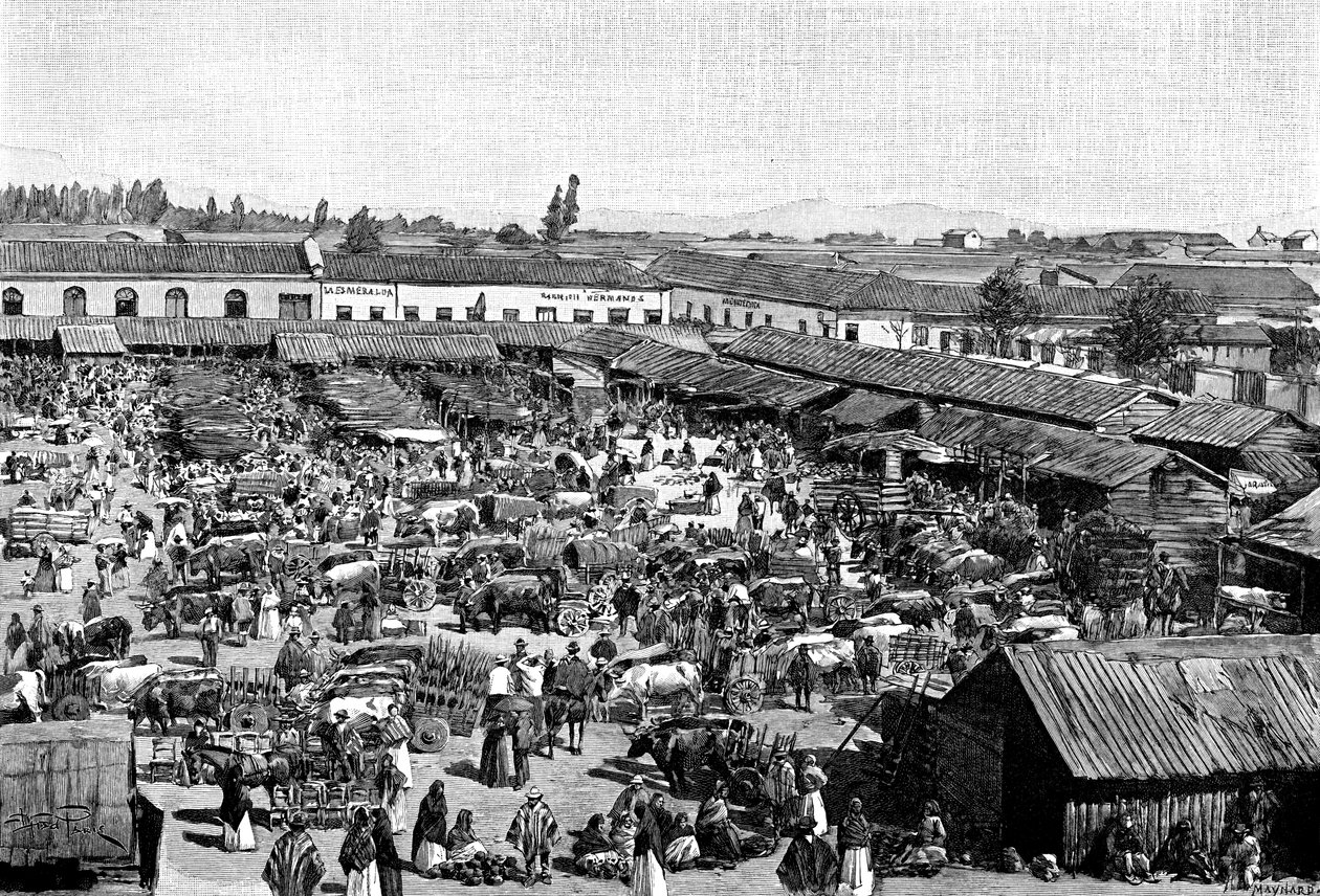 Un mercato, Cile, 1895 da Unbekannt