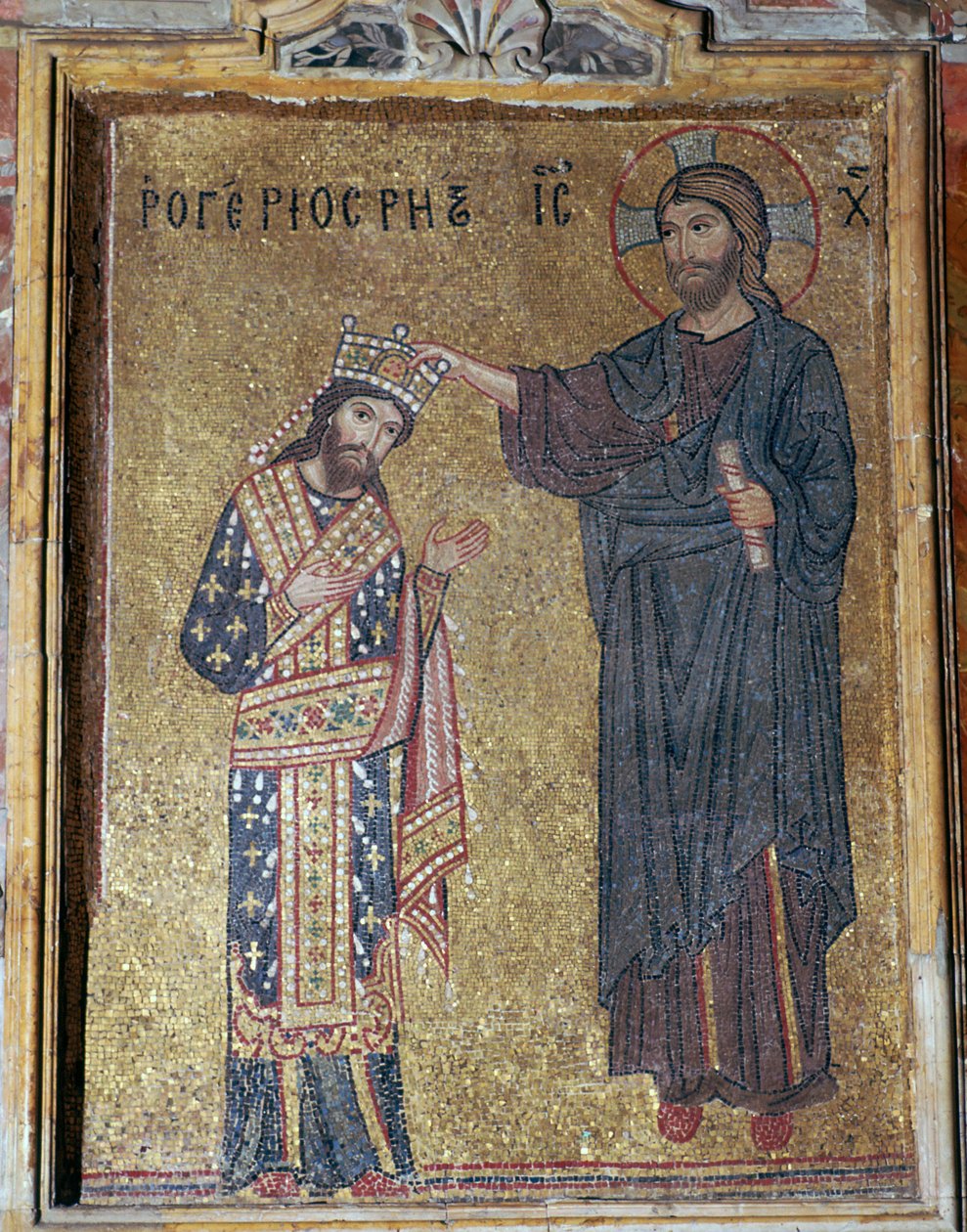 Mosaico di Cristo che incorona Ruggero II, XII secolo da Unbekannt