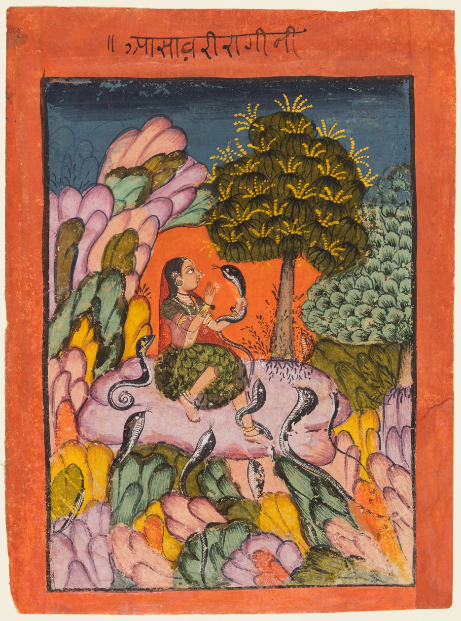 Una pagina da una serie Ragamala: Asavari Ragini, inizio 1700 da Unbekannt