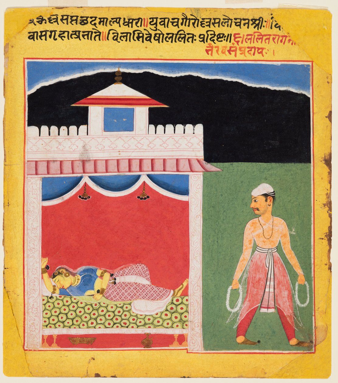 Una pagina da una serie di Ragamala: Lalita Ragini, c. 1600 da Unbekannt