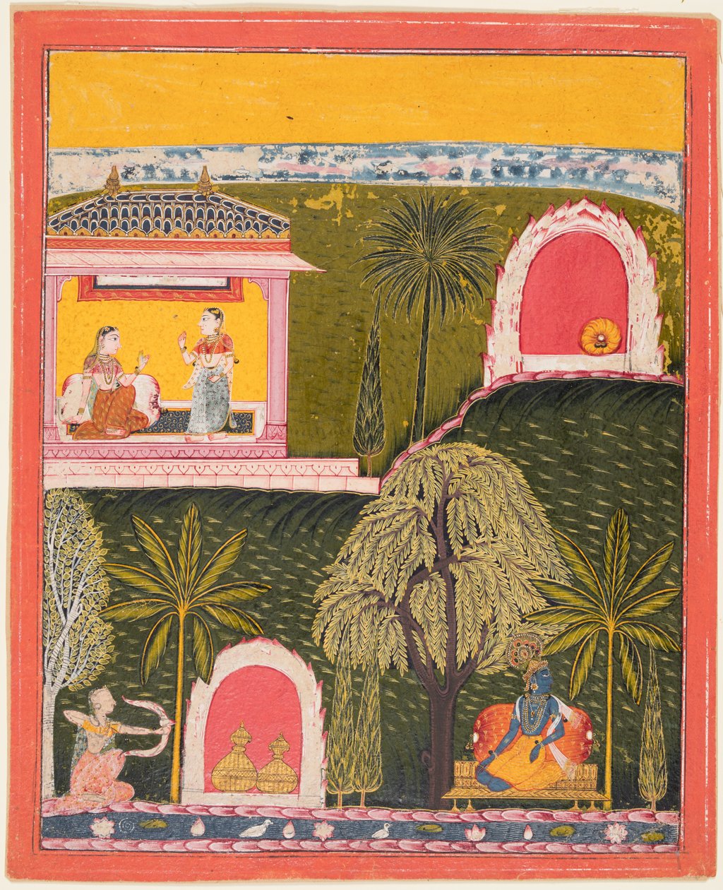 Una pagina da una serie di Rasikapriya, c. 1660 da Unbekannt