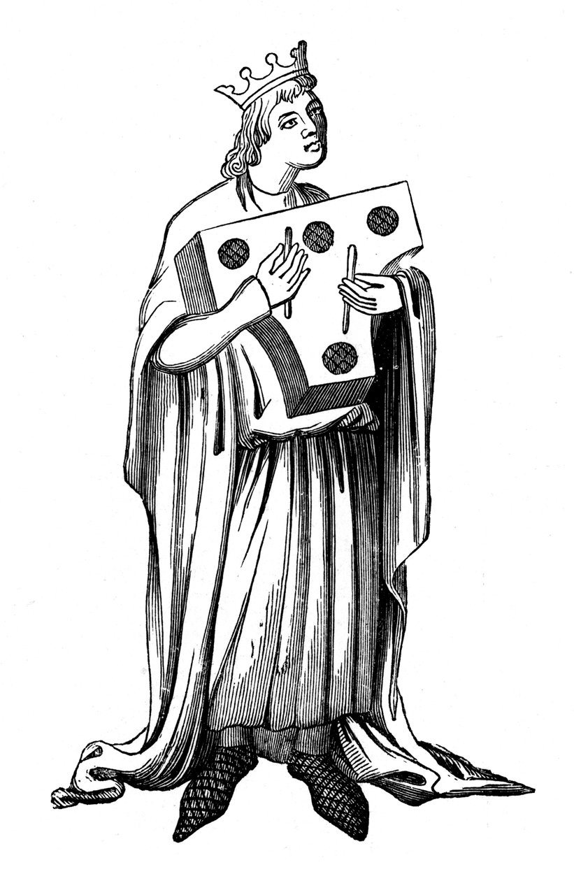 Un esecutore sul salterio, XIV secolo, 1870 da Unbekannt