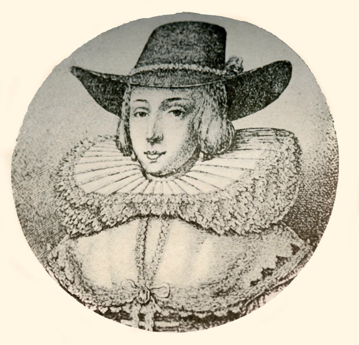 Ritratto di una signora olandese, con cappello a tesa larga e gorgiera, metà del XVII secolo da Unbekannt