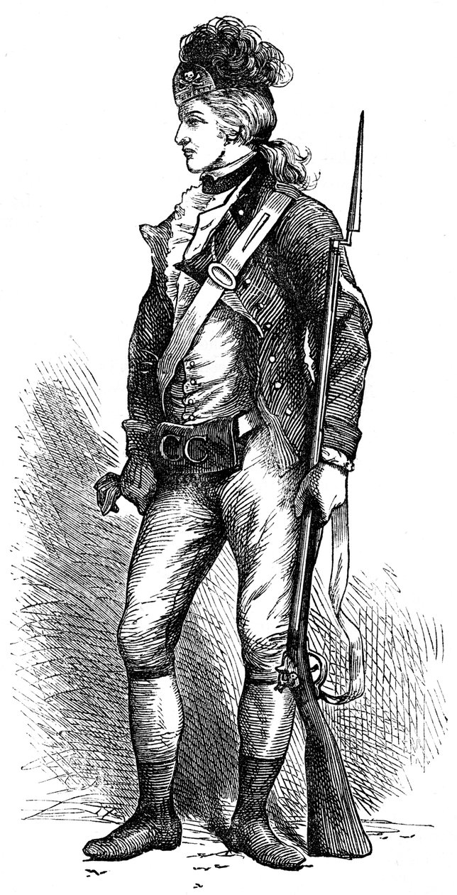 Un vero fuciliere americano, c1776-1780 c1880 da Unbekannt