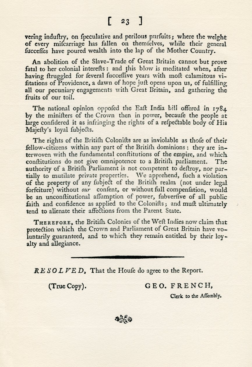 Una rimostranza sul commercio degli schiavi, 1789 1965 da Unbekannt