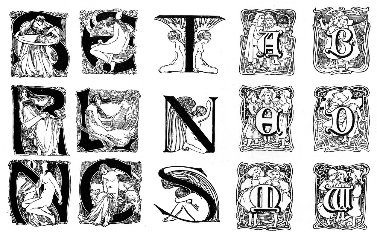 Serie di lettere decorative iniziali da Unbekannt