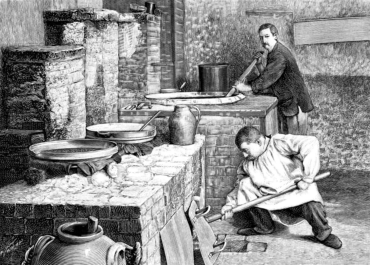 Una fase della separazione del radio dalla pechblenda usando carbonato di sodio, c. 1900 da Unbekannt