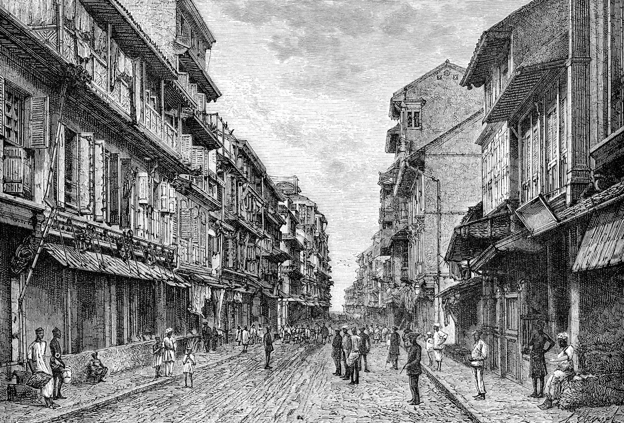 Una strada a Bombay, India, 1895 da Unbekannt