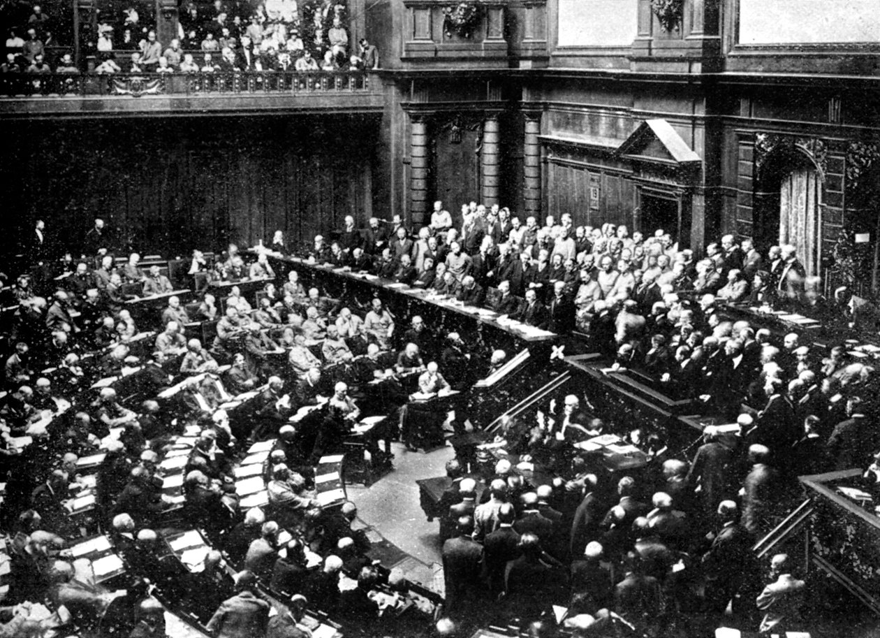 Una tipica seduta del Reichstag, Parlamento della Repubblica Tedesca da Unbekannt