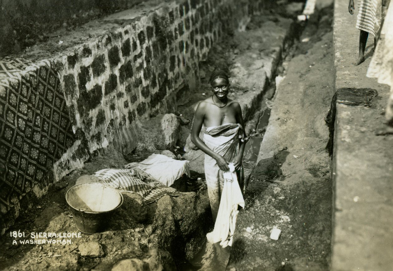 Una lavandaia, Sierra Leone da Unbekannt