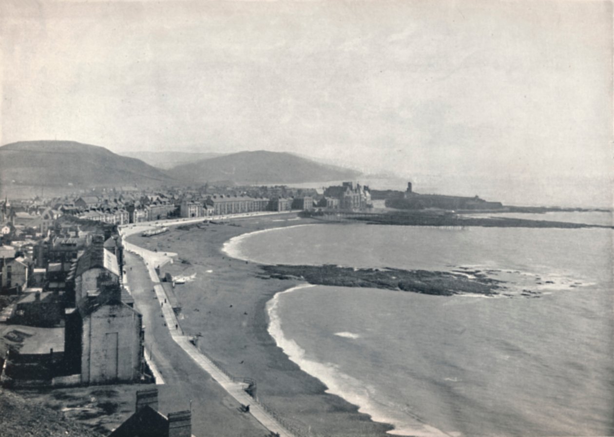Aberystwith - Vista della baia, mostrando il castello e il college universitario, 1895 da Unbekannt