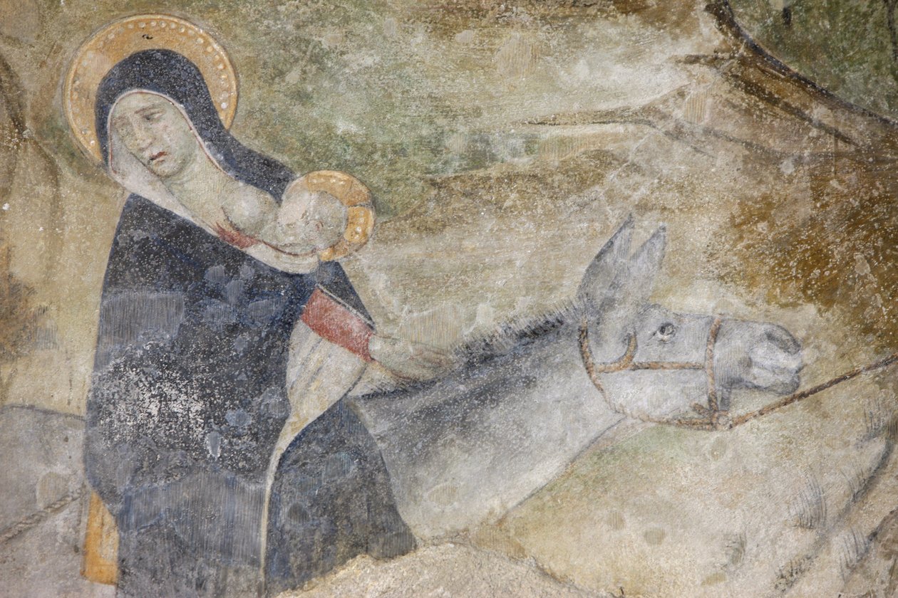 Abbazia di Abondance: affresco della fuga in Egitto, Abondance, Francia da Unbekannt