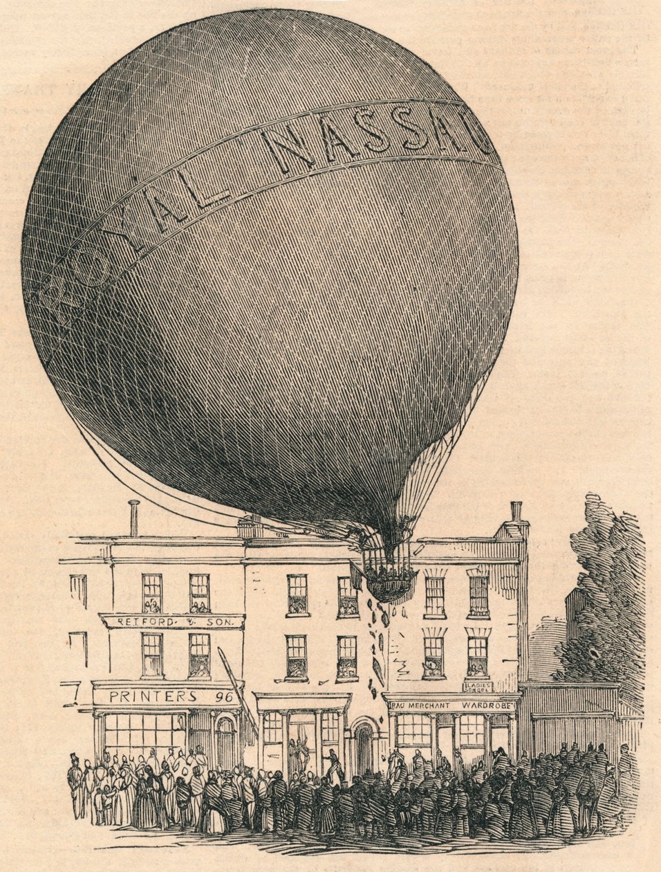 Incidente al pallone Nassau in London-Road, mercoledì, 1849 da Unbekannt