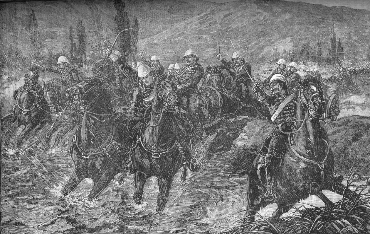 Azione nella valle di Chardeh, 11 dicembre 1879, cercando di salvare i cannoni, 1879, c1880 da Unbekannt