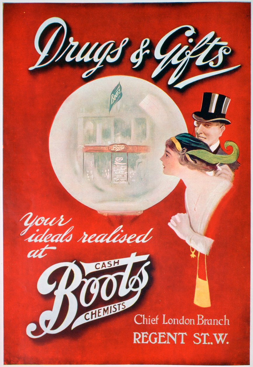 Pubblicità per Boots the Chemists, 1913 da Unbekannt
