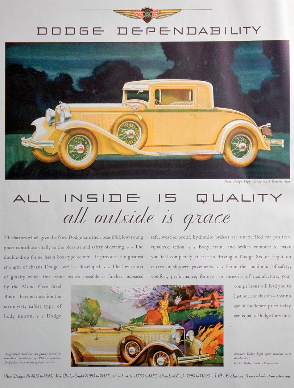 Pubblicità per auto Dodge, 1931 da Unbekannt