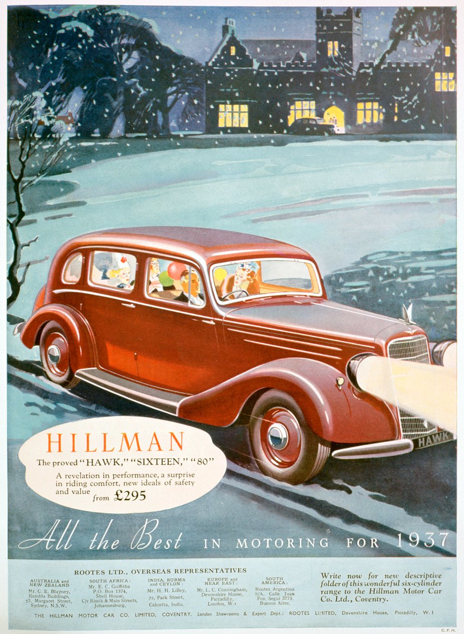 Pubblicità per le automobili Hillman da Unbekannt