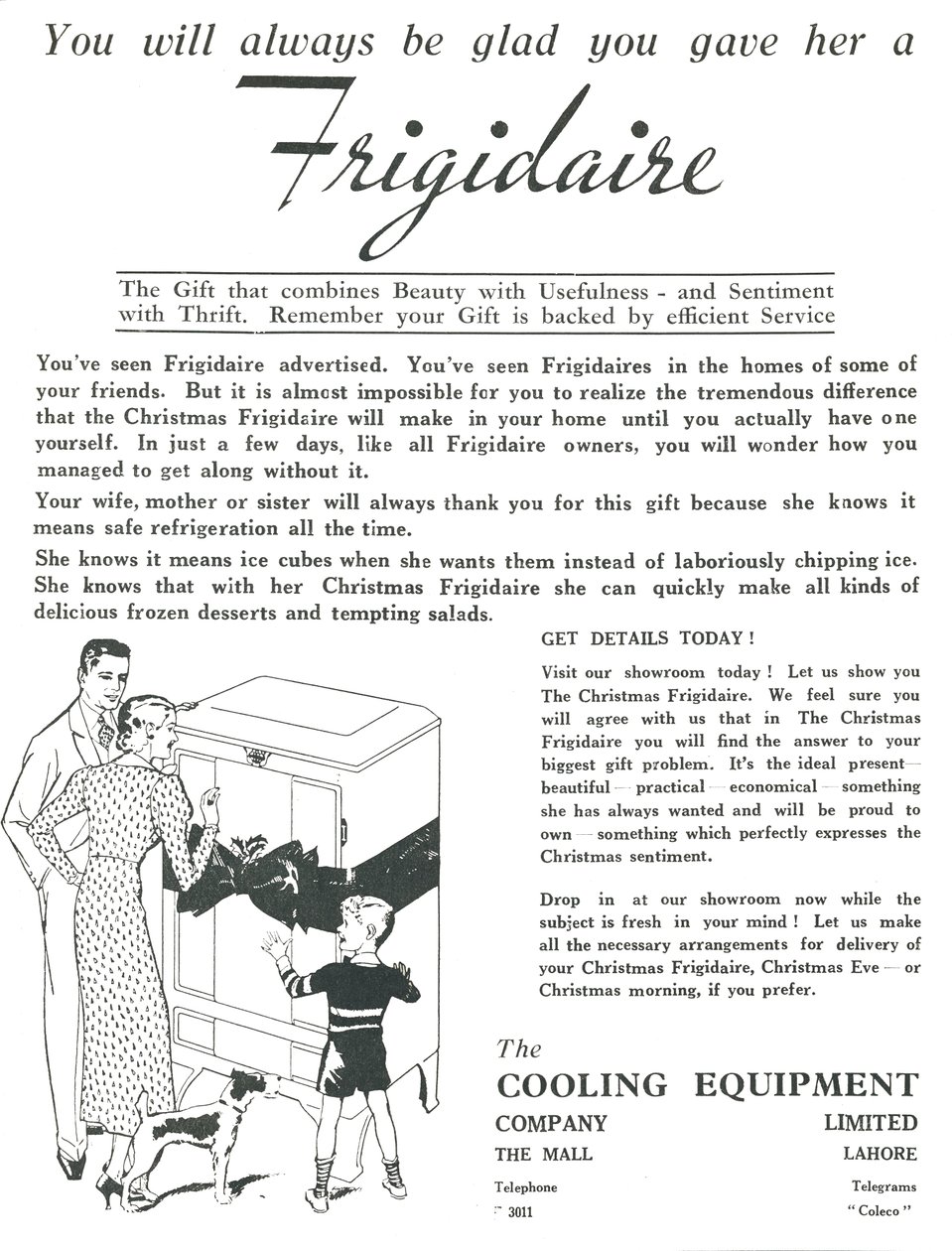 Pubblicità per frigoriferi Frigidaire, 1936 da Unbekannt