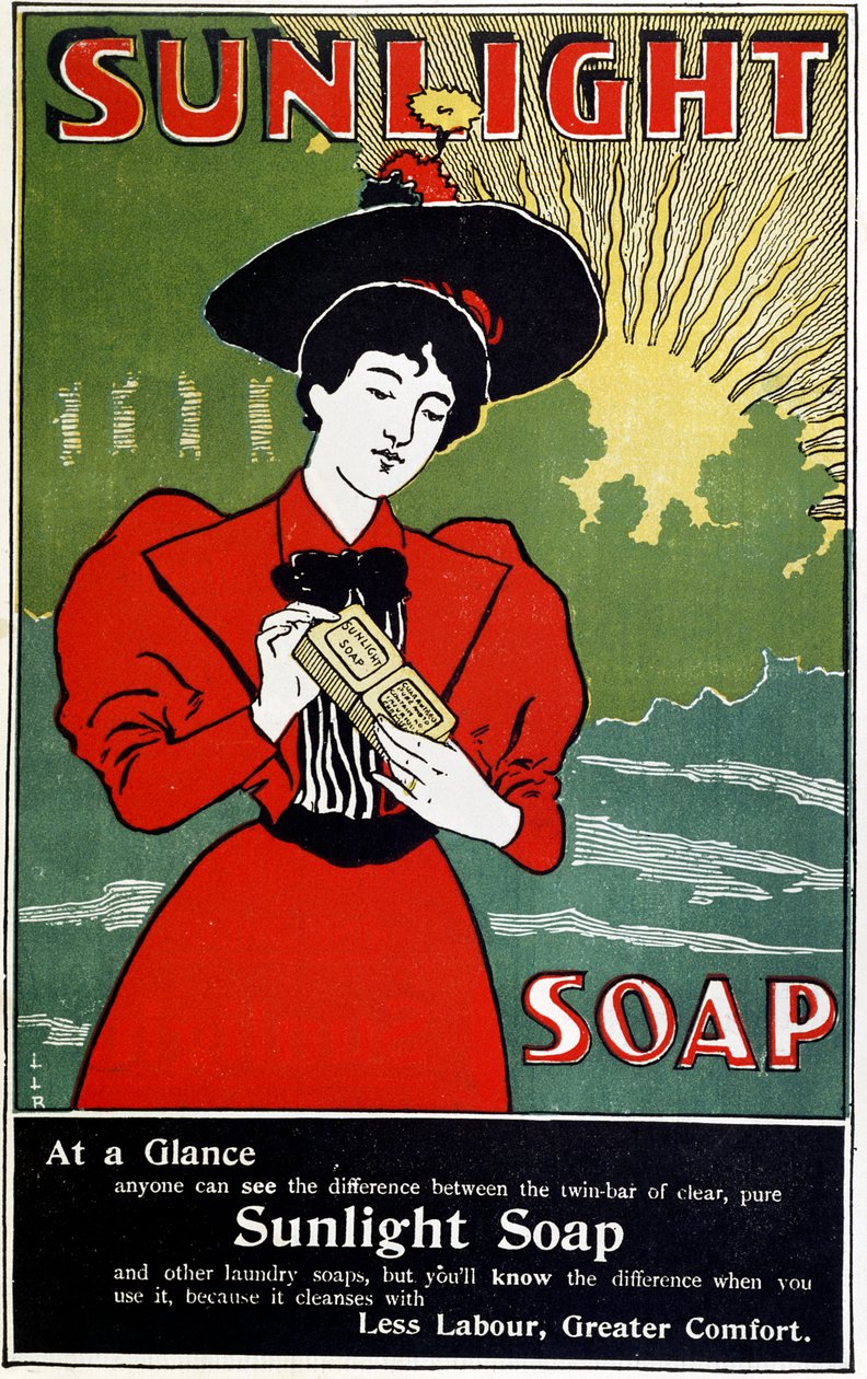 Pubblicità per il sapone domestico Sunlight, c1890 da Unbekannt