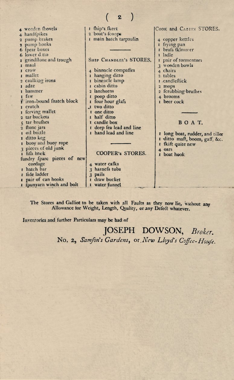 Annuncio di vendita con candela a Lloyds, 1796, 1928 da Unbekannt