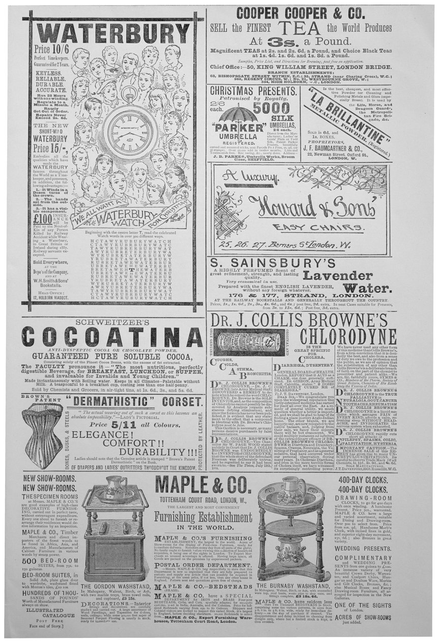 Pagina pubblicitaria dal Yuletide, annuale di Natale, 1887 da Unbekannt
