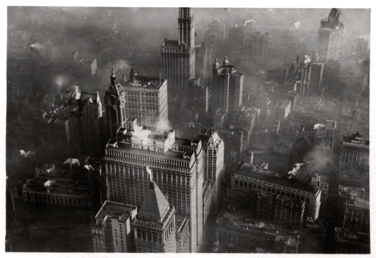 Veduta aerea di Manhattan, New York City, USA, da un dirigibile, 1928 1933 da Unbekannt
