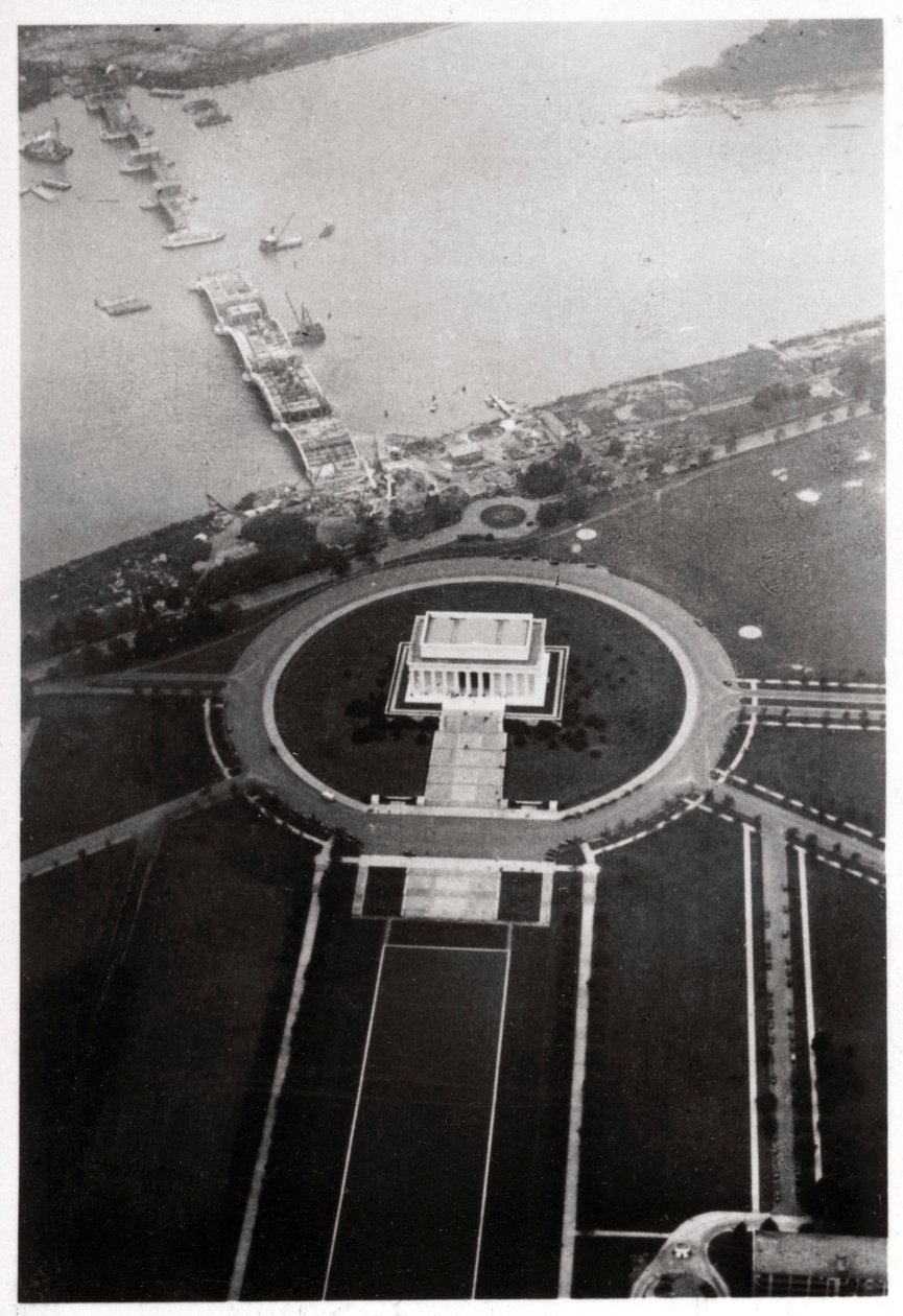 Vista aerea del Lincoln Memorial, Washington DC, USA, da un dirigibile da Unbekannt