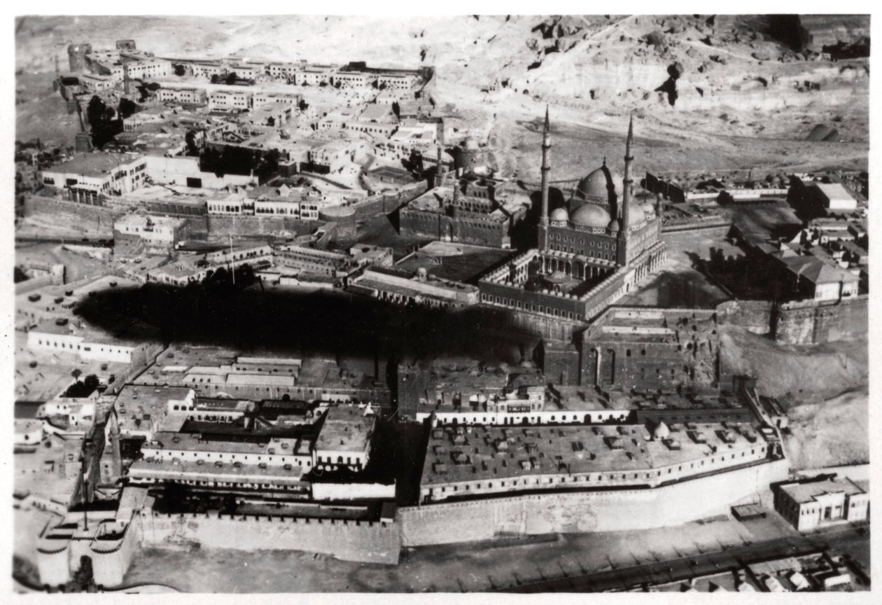 Vista aerea della Moschea di Muhammad Ali Pasha, Il Cairo, Egitto, da un dirigibile, 1931 1933 da Unbekannt