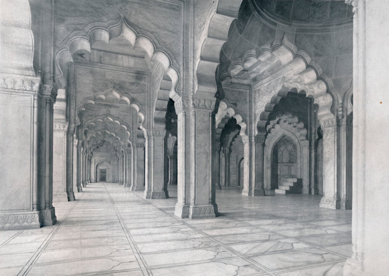 Agra. Interno della Moti Musjid. Moschea della Perla, c. 1910 da Unbekannt