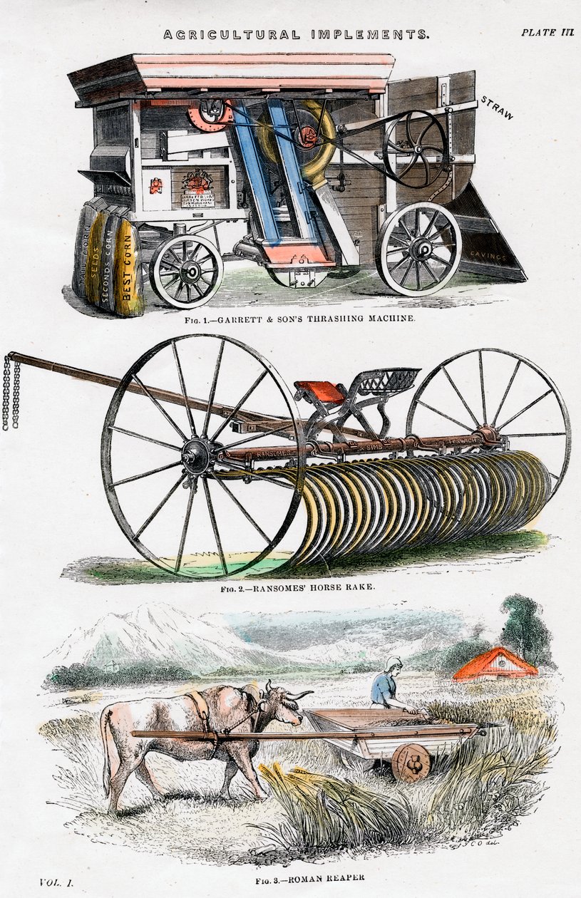 Attrezzi agricoli, XIX secolo da Unbekannt