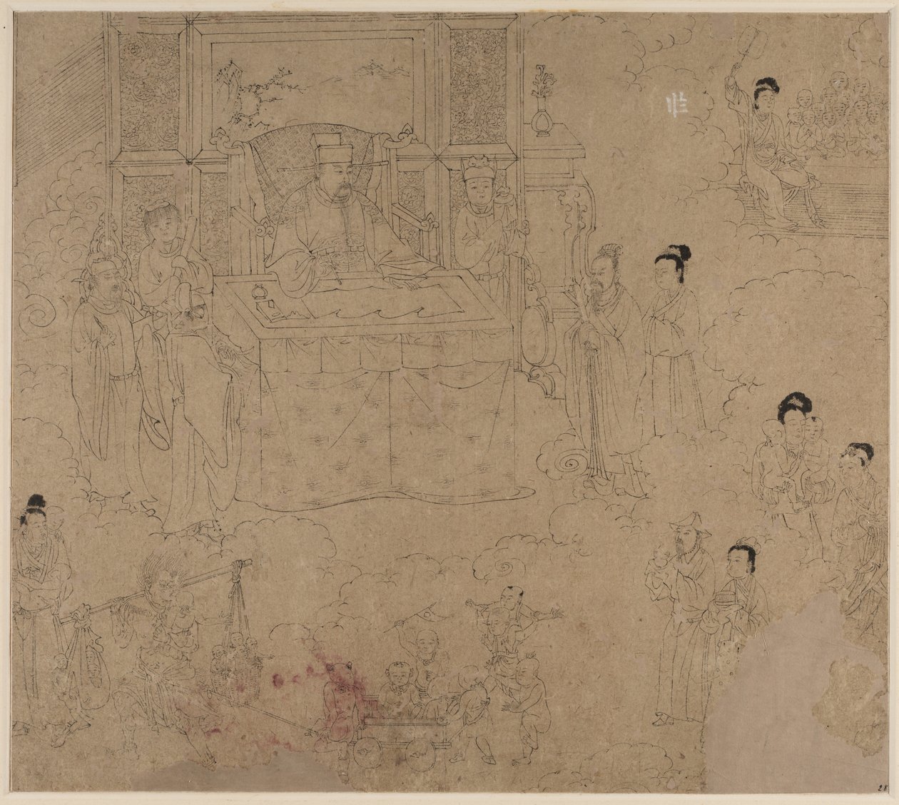 Album di temi taoisti e buddisti: Re degli Inferi: Foglia 28, 1200s da Unbekannt