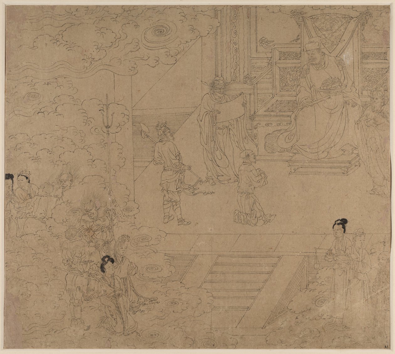Album di Temi Taoisti e Buddhisti: Re degli Inferi: Foglia 32, 1200 da Unbekannt
