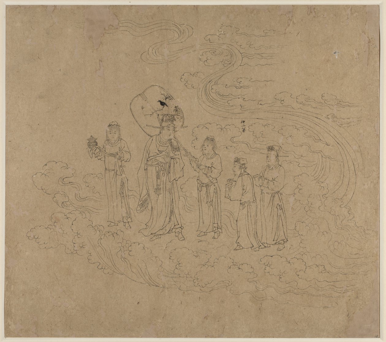 Album di temi taoisti e buddisti: Processione di divinità taoiste: Foglio 10, 1200s da Unbekannt
