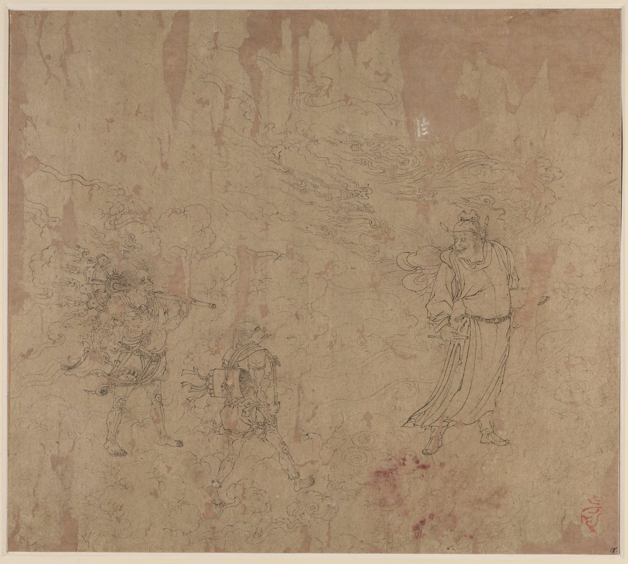 Album di temi taoisti e buddisti: Processione di divinità taoiste: Foglia 18, 1200s da Unbekannt