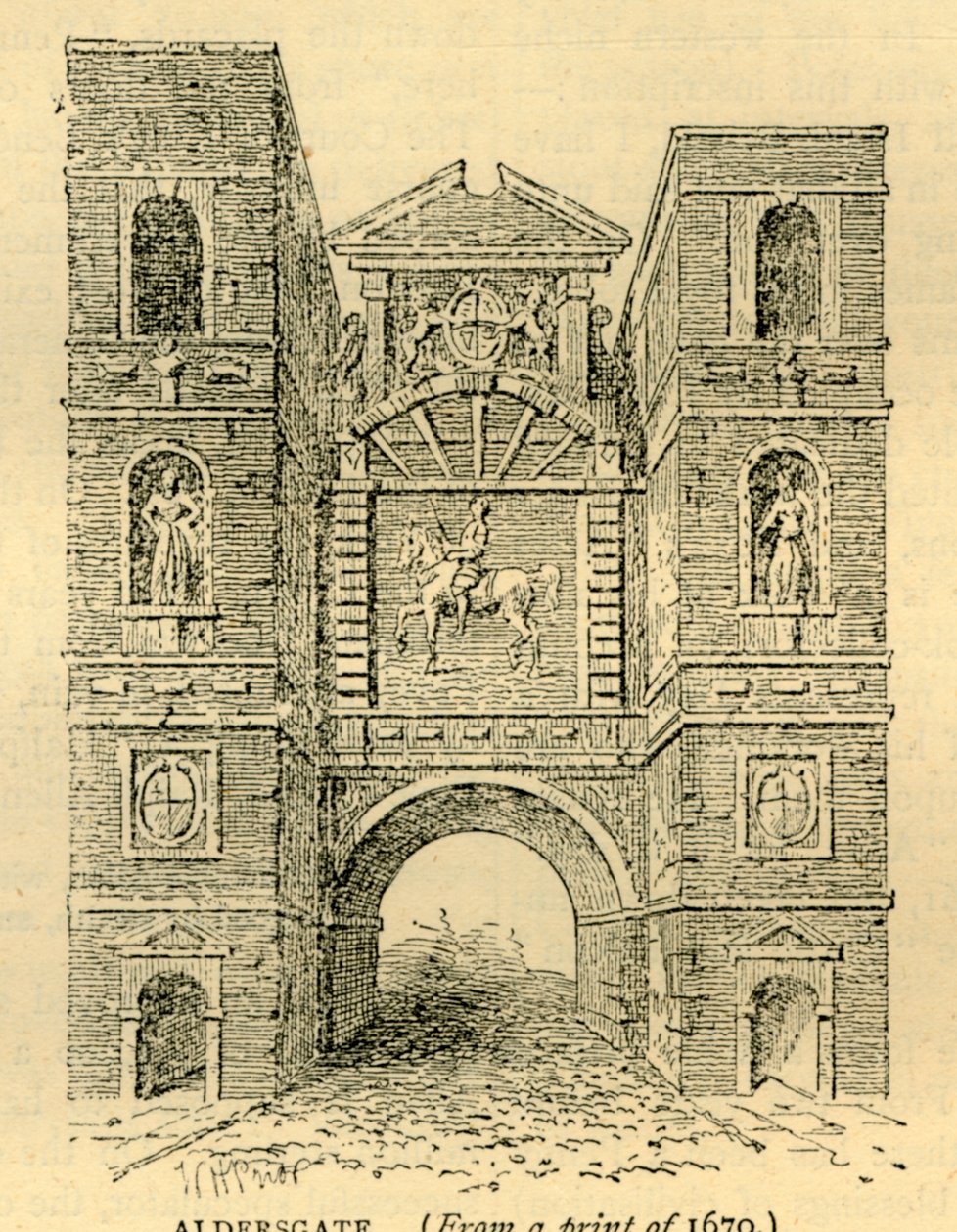 Aldersgate, 1670, c1872 da Unbekannt