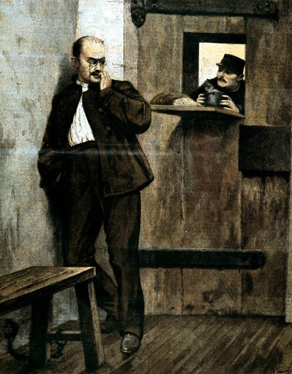 Alfred Dreyfus in prigione, 1895 da Unbekannt