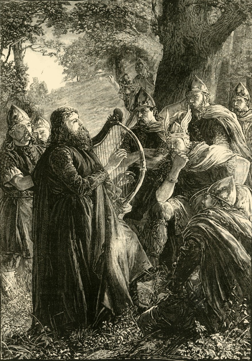 Alfredo il Grande, travestito da arpista, suona davanti a Guthrum da Unbekannt