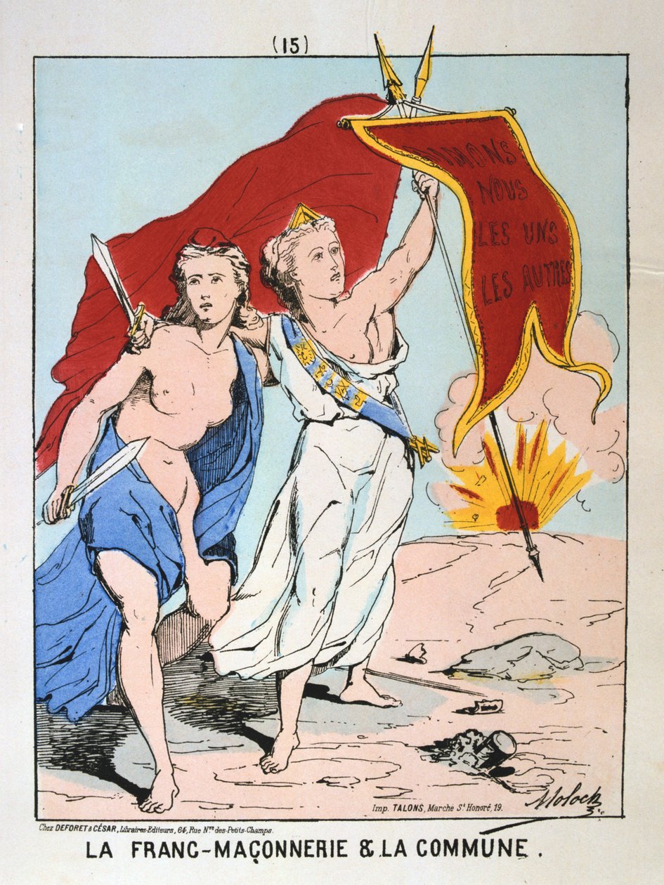 Allegoria della Franc-Maconnerie e della Comune, Comune di Parigi, 1871 da Unbekannt