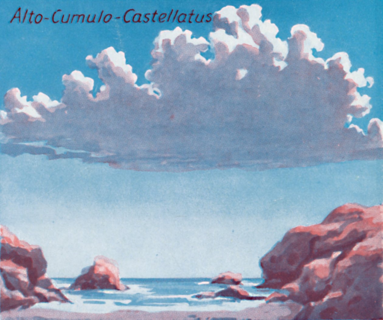 Alto-Cumulo-Castellatus - Una dozzina delle principali forme di nuvole nel cielo, 1935 da Unbekannt