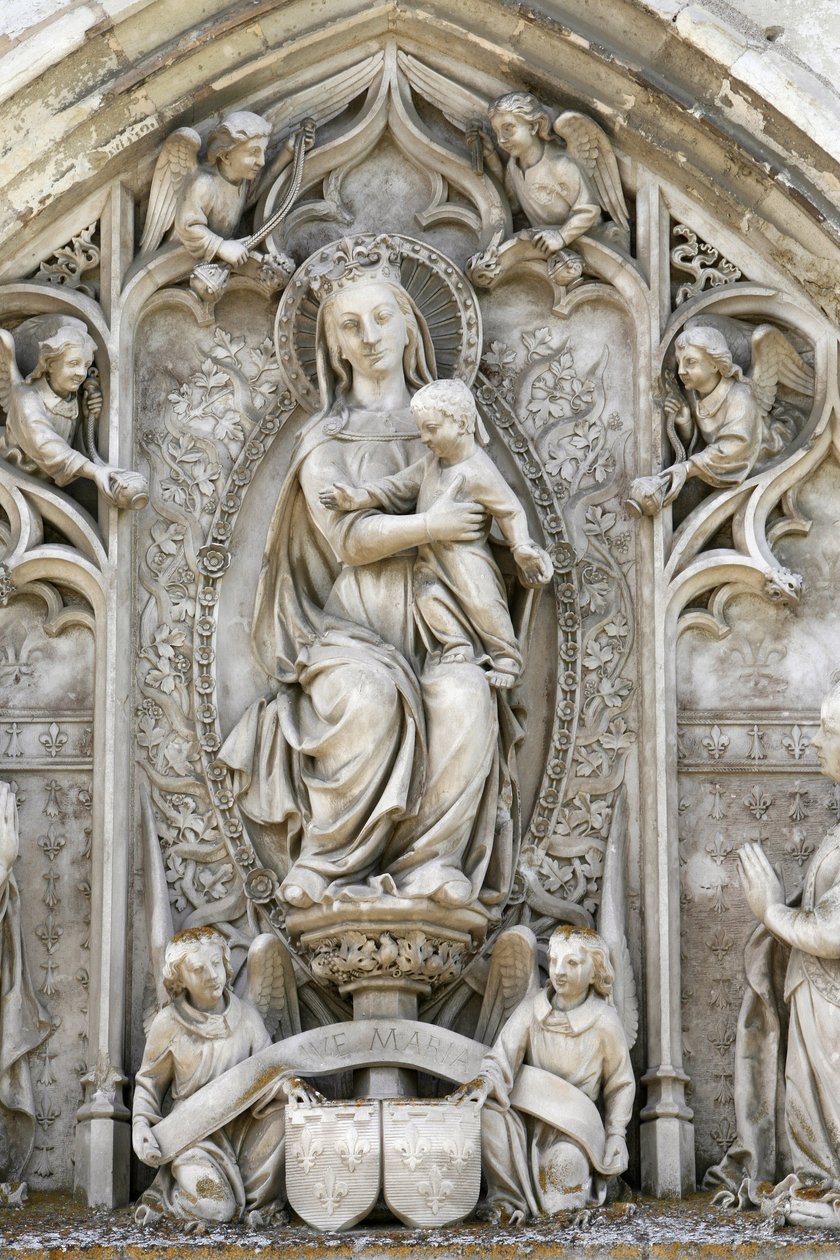 Castello di Amboise timpano della cappella: Vergine e bambino, Amboise, Francia da Unbekannt