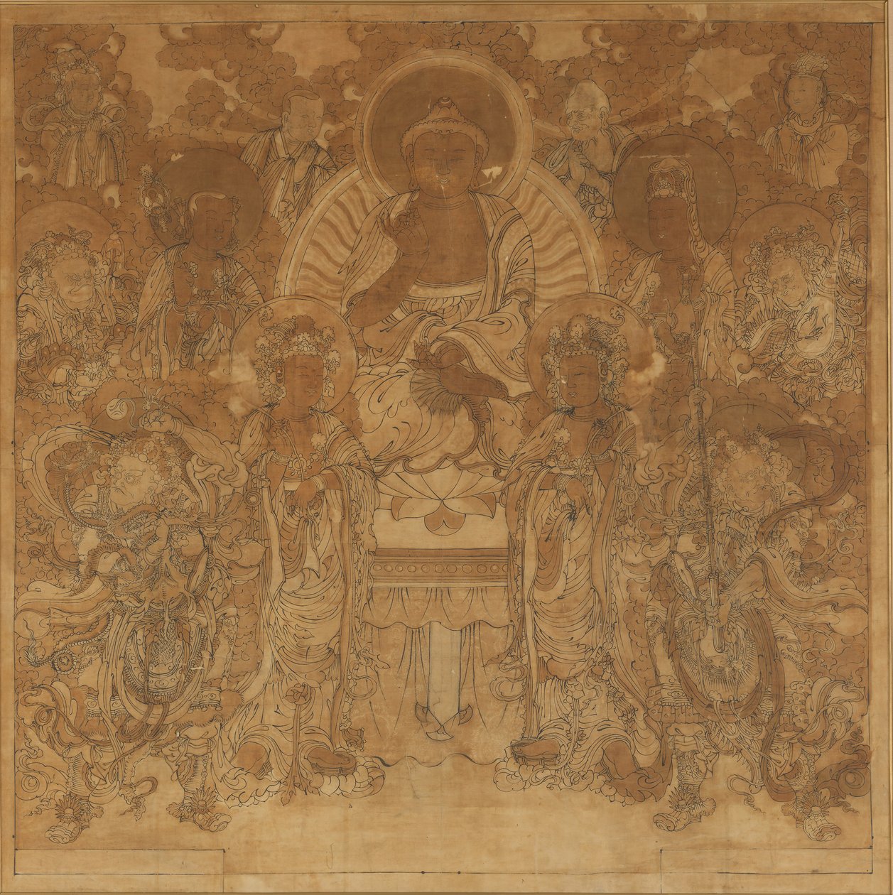Assemblea di Amitabha Buddha nel Paradiso Occidentale, fine XVIII-inizio XIX secolo da Unbekannt