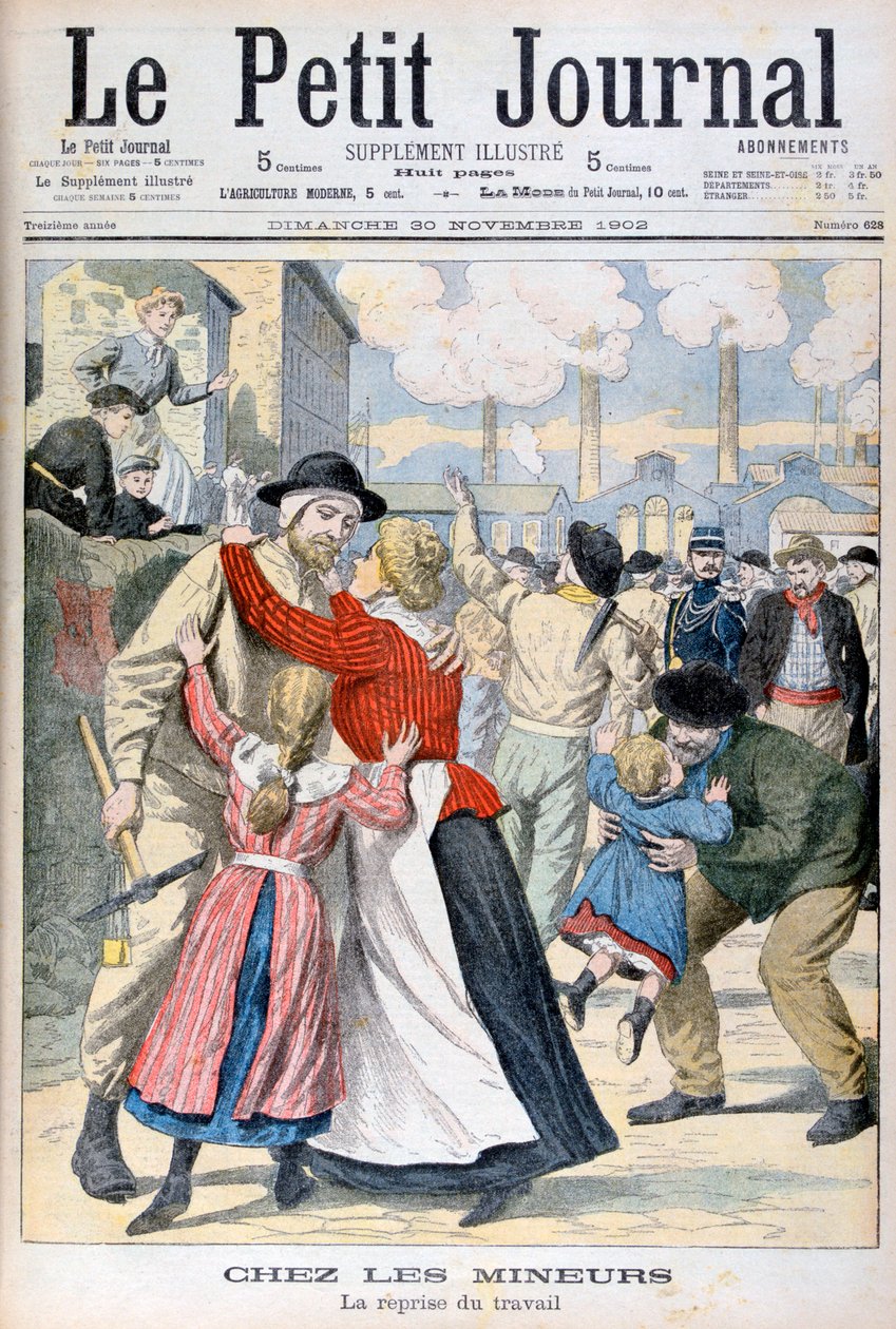 Tra i minatori, la ripresa del lavoro, 1902 da Unbekannt