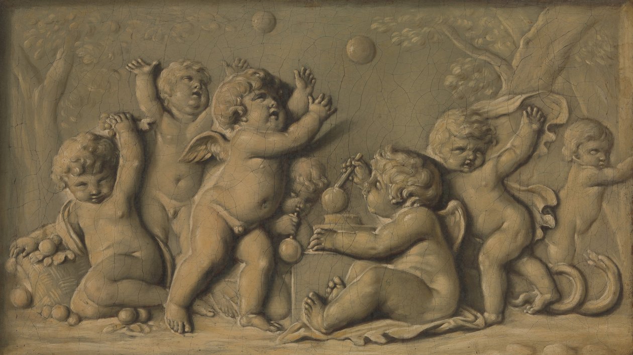 Amorini al gioco, uno di una coppia, 1770-90 da Unbekannt