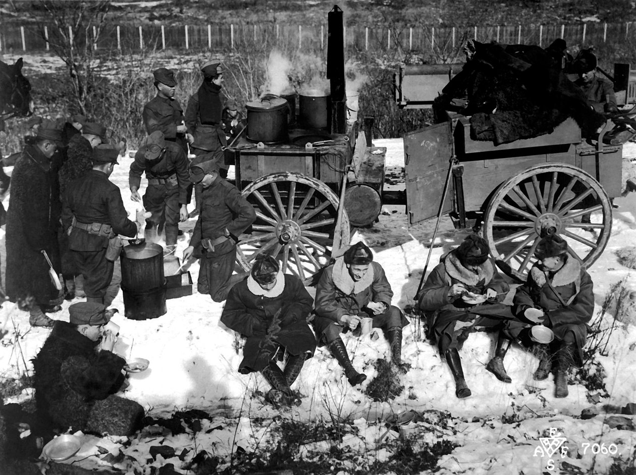 Un campo di fanteria americana in Siberia, Russia, dicembre 1918 da Unbekannt